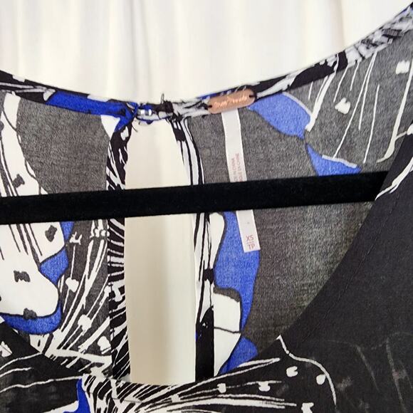 Free People First Kiss maxi dress Size XS Romantic Blue White Black Western - Picture 4 of 12